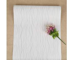 Papier Peint Auto-Adhésif Blanc Argent Peel and Stick Fonds Décran Pour Cuisine Mur Armoire Rayures Papier Peint Autocollants Rolls Pour Salle de Bains Chambre Steamer Meubles étanche 44 * 500cm