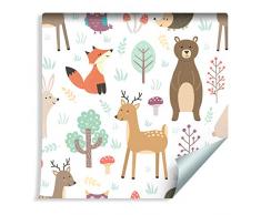 Muralo Papier Peint Enfant - Animaux de la forêt Vinyle - 141756906