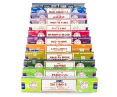 Indian Arts Satya Nag Champa Om Shanti encens set C 12x15g inclut: Nag Champa, Superhit, Om Shanti