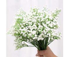 20pcs décoratif fleurs artificielles bouquet gypsophile fleurs fausses fleurs fleurs en soie pour bouquet de mariée, fêtes de mariage, librairie, magasin de café, décoration de bricolage (blanc)
