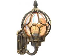 INJUICY Imperméable Verre Ballon Applique Lampe Murale en Laiton Métal Globe Appliques de Type Bougeoir pour Chevet Maison Restaurants Couloir Salle à Manger Salon Chambre (Or)