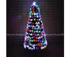 Gifts 4 All Occasions Limited SHATCHI-566 Sapin de Noël en fibre optique avec différents effets Vert 120 cm