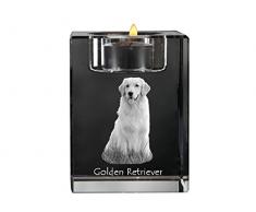 Golden retriever, Chandelier en cristal, bougeoir avec un chien, souvenir, édition limitée