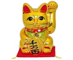 Made in japan 18,5 cm or tokoname patte de chat/statuette en porcelaine en forme de main gauche