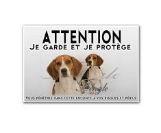 Pets-easy Plaque Attention au Chien Chien Beagle
