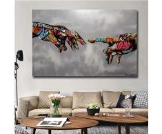 NBHHDH Impression sur Toile,Poster Pop Art Graffiti Peinture Impression Main Street Art Urbain sur Toile Tableaux-Murs pour Une Salle De Séjour Décoration Décoration Salon Cafe