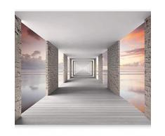 murando – Papier peint intissé 350x256 cm – Trompe l oeil – Tableaux muraux déco XXL – Ciel Tunnel Perspective c-C-0005-a-d