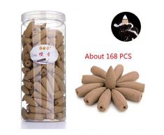 Lot de 168 cônes dencens à refoulement Bois de santal Parfum naturel Bâtons dencens Bois de santal