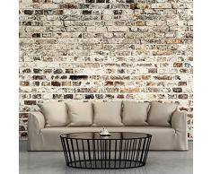 murando – Papier peint intissé 350x256 cm – Papier peint – Trompe l oeil – Tableaux muraux déco XXL – Brique f-A-0411-a-d