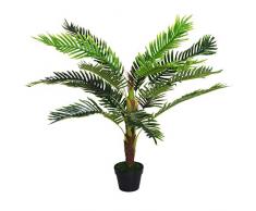 Palmier Artificiel Hauteur 123 cm Arbre Artificiel décoration Plastique Fil de Fer Pot Inclus Vert
