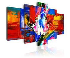 murando – Impression sur toile 200x100 cm 5 pieces - Image sur toile - Images - Photo - Tableau - motif moderne - Décoration - tendu sur chassis – abstraction abstrait fleurs coloré a-B-0033-b-m
