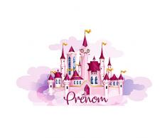 Sticker Tête de Lit pour Chambre denfant - Château de Princesse - Personnalisable avec Le Prénom De Votre Fille - Dimensions 56 cm x 1 m - Protection Anti-UV