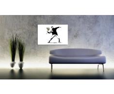 fotoleinwand24 Impression sur toile Style graffiti de Banksy Reproduction pop art déco Tendue sur encadrement 100 x 70 cm