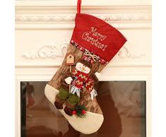 Bas de Noël pour Decoration,Chaussette de Noel Grandes Ouverture Botte de Noel Chaussettes pour Arbre Cheminée Mur Décorations