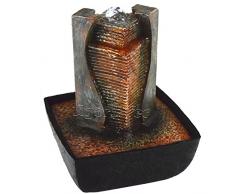 Agora-Tec® « AFIYA » Fontaine d’intérieur avec éclairage LED dans le jet d’eau Écoulement de l’eau très agréable et silencieux 21 cm de haut