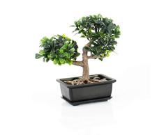 artplants.de Bonsaï buis Artificiel en Coupe décorative, 21cm - Arbre Artificiel - Bonsai déco