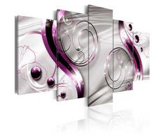 murando Impression sur toile intissee 100x50 cm 5 parties tableau tableaux decoration murale photo image artistique photographie graphique Abstrait fleurs ornement pourpre blanc rouge a-A-0030-b-o