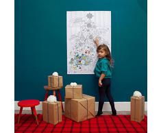 OMY Poster géant à colorier Sapin de Noel format encadrable (70 x 100 cm) + stickers phosphorescents