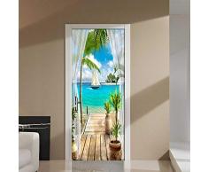 DSAOMO Stickers Porte Poster Paysages 3D Papier Peint Porte Trompe loeil pour Salon Chambre Décoration De La Maison Stickers Muraux Imperméable Stickers Amovibles 77x200cm (B x H)