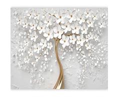 murando Papier peint intissé Fleurs Magnolia 350x256 cm Décoration Murale XXL Poster Tableaux Muraux Tapisserie Photo Trompe loeil Orient oro blanc b-B-0475-a-a