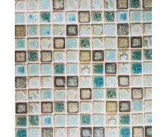 Hode Stickers Carrelage Autocollant Mural Imperméable Auto-adhésif en Mosaïque pour la Salle de Bain et la Cuisine Vert 40X200cm