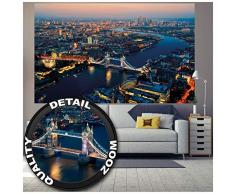 GREAT ART XXL Affiche – Londres au coucher du soleil – Skyline Cities Sightseeing City Ville Déco Capitale Décoration Murale Décoration Murale Murale (140 x 100 cm)