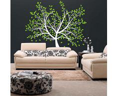 160 x 131 cm) Motif Grand Sticker Mural en vinyle Branches d'arbre avec & chute de feuilles/Nature Art Home Decor Sticker Mural en vinyle amovible aléatoire cadeau inclus