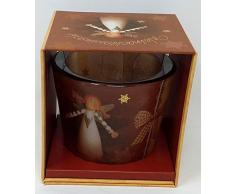 Wuselwelt 19026 Photophore de Noël en verre avec inscription en anglais « Engel » 7,4 cm.