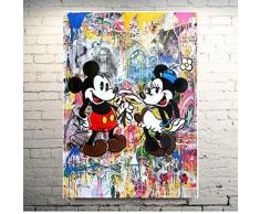 panggedeshoop Art Classique Street Art Mickey Mouse Peintures Abstrait Banksy Graffiti Toile Mur Art Coloré Pop Art Impressions Affiches No Frame50x70cm