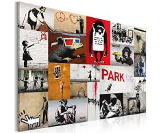 Impression sur toile 90x60 cm - 1 Parties - Image sur toile - Images - Photo - Tableau - Banksy 020115-59 90x60 cm B&D XXL