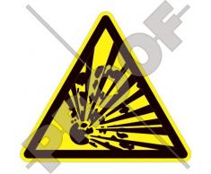EXPLOSIVE Panneau d'avertissement de sécurité Explosion Danger, 100mm Vinyl Sticker, Autocollant