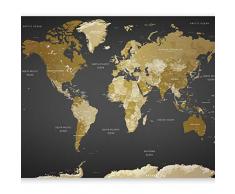 murando – Papier peint intissé 200x140 cm - Trompe l oeil - Tableaux muraux – Déco – XXL –Carte du Monde Continente k-A-0092-a-a