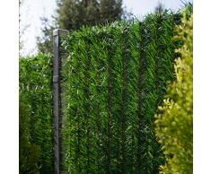 FairyTrees Revêtement de Clôture GreenFences, Haie Artificielle, Brins à Monter, Couleur: Vert Fonce, Hauteur 120cm, 20m