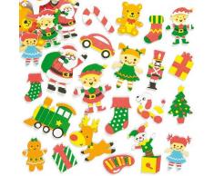 Baker Ross Autocollants Atelier du Père Noël en Mousse (Paquet de100) - Matériels créatifs pour Enfants et Adultes