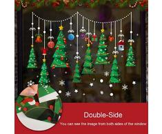 Tuopuda NoëL Autocollants Décoration Arbre de Noel Autocollant Flocon de Neige Stickers Fenetre Décalcomanie Noël Muraux Stickers Amovibles Statique DIY Autocollant (Multicolore)