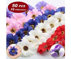 VINFUTUR 50pcs Artificielle Fleur chrysanthème pour Décoration de Maison, Mariage