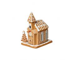 Villeroy & Boch - Winter Bakery Decoration Ã©glise en Pain dÃ©pices, Bougeoir DÃ©coratif en Porcelaine Dure, Marron / Blanc