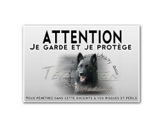 Plaque Attention au Chien tervueren de Travail