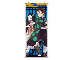 CoolChange Grand Poster en Rouleau /Kakemono de Kimetsu no Yaiba Fait de Tissu, 100x40cm, Tanjirou & Nezuko