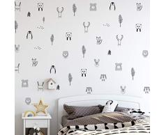 Stickers animaux élégants - Stickers chambre bebe. Stickers enfant animaux, Stickers muraux animaux, Stickers chambre bébé garçon. Stickers chambre bébé fille. Stickers muraux enfant animaux élégants