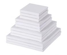 Assortiment Taille 3 Pouces/ 4 Pouces/ 5 Pouces/ 6 Pouces Mini Art Toile Tendue pour Dessin de Peinture Artisanale, 12 Pièces