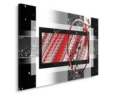 Feeby. Tableau Déco - 1 Partie - 70x100 cm, Impression sur Toile Décoration Murale Image Imprimée, Abstrait, Noir, Rouge