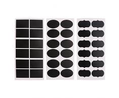 Huayang 3 Feuilles Mini Rectangle Ellipse Fleur Ardoise Tableau Noir Signes étiquettes Sticker Autocollant