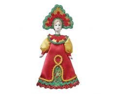 Poupée en Porcelaine Faite à la Main dans Un Costume Folklorique Traditionnel Russe 19,5 cm 06-12