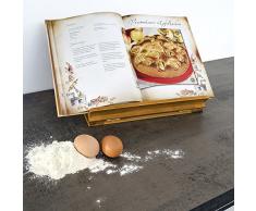 Relaxdays Lutrin de cuisine en Bambou HxlxP : 22 x 33 x 22,5 cm Support porte-livre de recettes inclinable 3 positions en bois notes partition, nature