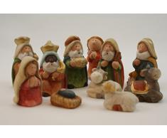 Set de figurines be4To© de crèche peintes à la main, 11 pièces en céramique