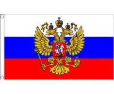 DRAPEAU RUSSIE AVEC AIGLE 150x90cm - DRAPEAU RUSSE 90 x 150 cm - DRAPEAUX - AZ FLAG