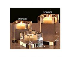 Cosy YcY K9 Bougeoir en cristal pour bougie chauffe-plat - décoration pour mariage, anniversaire, Noël, bar, soirées, Cristal, claire, Hight of 4+6+8cm