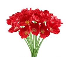 HUAESIN 20pcs Coquelicot Artificiels Rouge Artificiel Fleurs Bouquet Fausse Coquelicots Decoration Artificielles Pavot Fleurs pour Maison Mariage Table Magasin