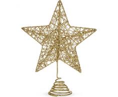 Gisela Graham doré pailleté Grille métal sapin de Noël supérieur étoile dessus décoration par cubsco